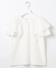 Feroux 【洗える】袖フリルブラウス