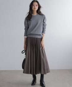 組曲 【加藤ローサさん着用】コットンカシミヤMIX刺繍入りニット