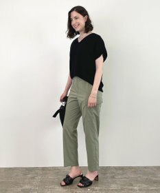 自由区 【洗える】撥水シルキーポプリン カーゴパンツ