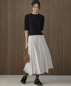 組曲 クルミボタン5分袖ニット