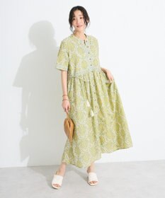 CRAFT STANDARD BOUTIQUE インド綿アラベスク柄ワンピース
