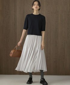 組曲 クルミボタン5分袖ニット