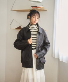 WEGO ヴィンテージライクFレザーブルゾン