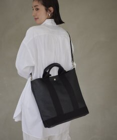 TOPKAPI 【Breath TOPKAPI】スコッチグレイン ネオレザー 縦型 A4 トート バッグ ショルダー付き L