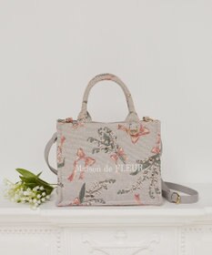 Maison de FLEUR すずらん柄ゴブラン2Wayスクエアトート