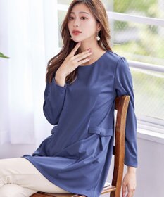 Tiaclasse L 【洗える】サイドリボンポンチチュニック