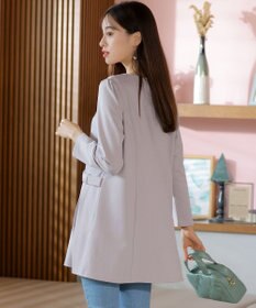 Tiaclasse L 【洗える】サイドリボンポンチチュニック