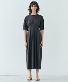 BEIGE， 【洗える】GLANTHUS / コットンカーブラインロングフレアワンピース