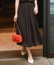 23区 【一部店舗限定/洗える】クレープドットフロッキー スカート