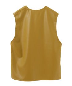 Green Parks フェイクレザーＶネックベスト