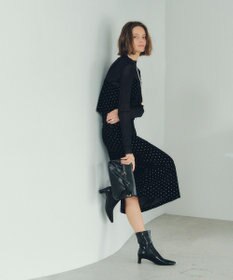 YECCA VECCA グリッタードットベロアナロースカート