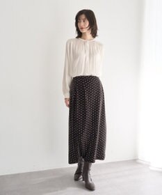 YECCA VECCA グリッタードットベロアナロースカート