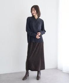 YECCA VECCA グリッタードットベロアナロースカート