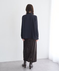 YECCA VECCA グリッタードットベロアナロースカート