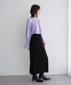 YECCA VECCA グリッタードットベロアナロースカート