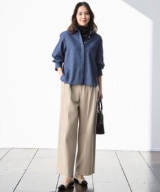 自由区 S 【大人の抜け感・セットアップ対応】ソフトリネンダンガリー シャツ