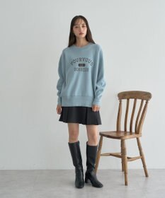 earth music&ecology 【洗濯機洗い可】スウェットライクロゴニットプルオーバー