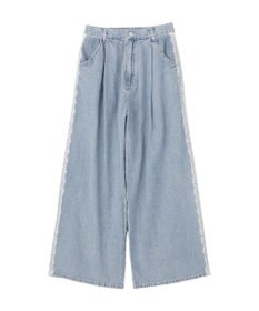 Green Parks サイドレースデニムワイドパンツ