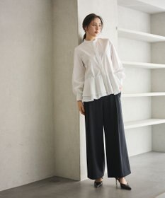 #Newans 【シワになりにくい/洗濯機可能】ダブルフリルヘムシャツ