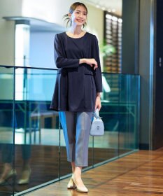 Tiaclasse L 【洗える】サイドリボンポンチチュニック