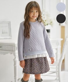 組曲 KIDS 【110-140㎝】ハートキルトジャガード トレーナー