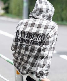 WEGO 【ユニセックス着用ITEM/MLサイズ展開】チェックグラフィックZIPパーカー（LS）