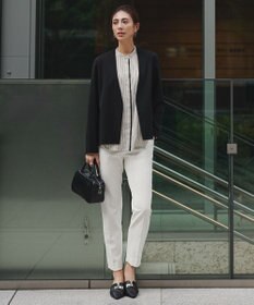 ICB 【新色追加・WEB限定カラーあり】BackSatinAmunzen バンドカラーブラウス