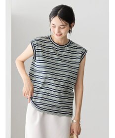 AMERICAN HOLIC マルチボーダーノースリーブカットプルオーバー