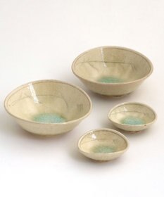 たち吉 【たち吉】灰釉草文 刺身揃 〈大2個・小2個〉 美濃焼