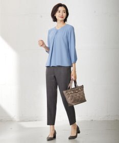 J.PRESS LADIES ストレッチジョーゼット Vネック カットソー
