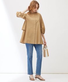 23区 【Indian Factory】コットンポプリン タックディテール チュニックブラウス