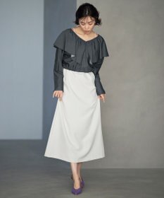 uncrave 【手洗い可】シャンブレー ラッフル ブラウス（uncrave WHITE）