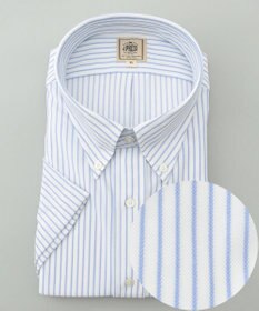 J.PRESS MEN 【KING SIZE】【夏に嬉しい高機能】カノコインレイストライプパッチポケット シャツ/B.D.