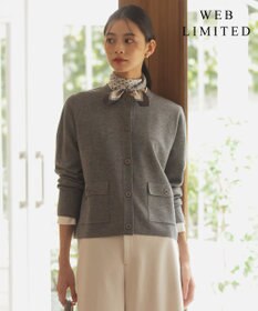 J.PRESS LADIES L 【WEB限定・洗える】WORSTED WOOL クルーネック カーディガン