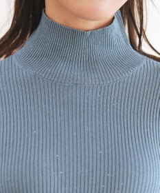 Tiaclasse 【洗える】スパンコールハイネックリブニットトップス