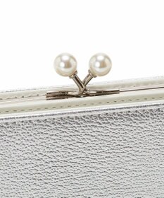 TOPKAPI 【TOPKAPI】シュリンクレザー パール がま口 二つ折り 財布