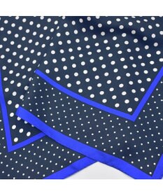 Marca 【Marcaオリジナル】ラインボーダードット 小判 シルクツイル スカーフ