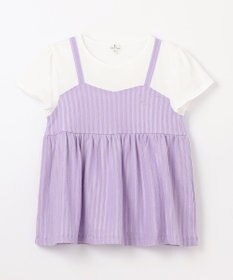 組曲 KIDS 【110-140㎝】レースカットソーコンビ チュニック