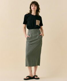 BEIGE， TORENIA / レザーポケットコットンクルーネックTシャツ