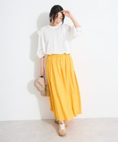 CRAFT STANDARD BOUTIQUE インド綿サイドタック切り替えスカート