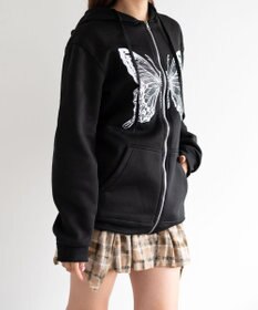 WEGO バタフライBIGZIPパーカー