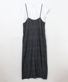 ANY 【2SET/洗濯機可】フリルスリーブTシャツ×シャーリングキャミワンピースセット