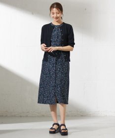 J.PRESS LADIES 【洗える・抗菌防臭】コットンアセテート クルーネック カーディガン