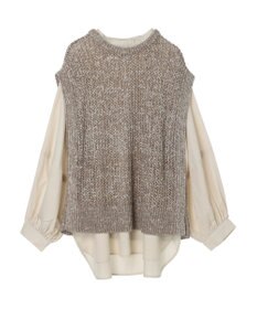 AMERICAN HOLIC ＳＥＴ　ボリュームスリーブシャツ＋ニットベスト