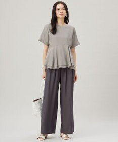 自由区 【洗える】ソフトリネンペプラム ブラウス