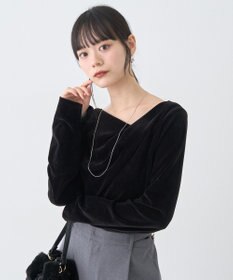 earth music&ecology シアーベロアドレープネックプルオーバー