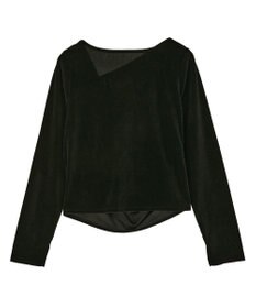 earth music&ecology シアーベロアドレープネックプルオーバー