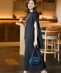 23区 【一部店舗限定/UVカット/洗える】ライトウェイトツイル ケープ付き ワンピース