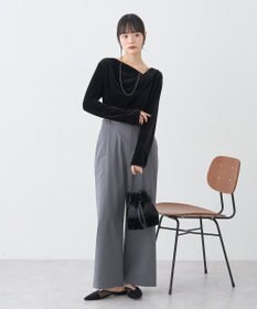 earth music&ecology シアーベロアドレープネックプルオーバー