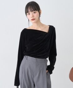 earth music&ecology シアーベロアドレープネックプルオーバー